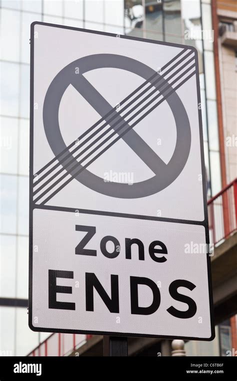 zone ends sign stock photo alamy