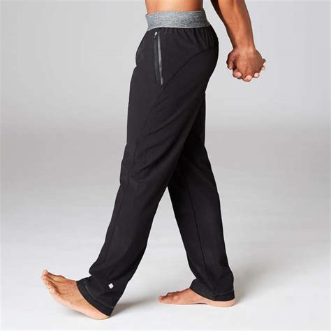 domyos mens woven yoga pants black decathlon