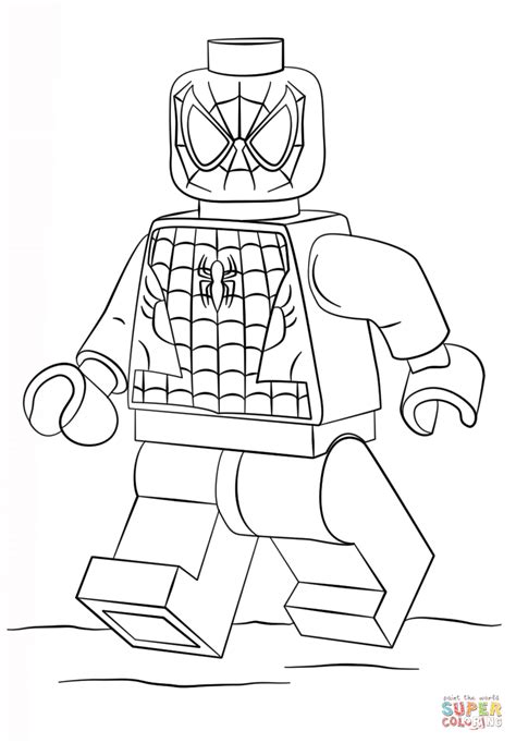 gambar lego spiderman coloring page  printable pages click easy