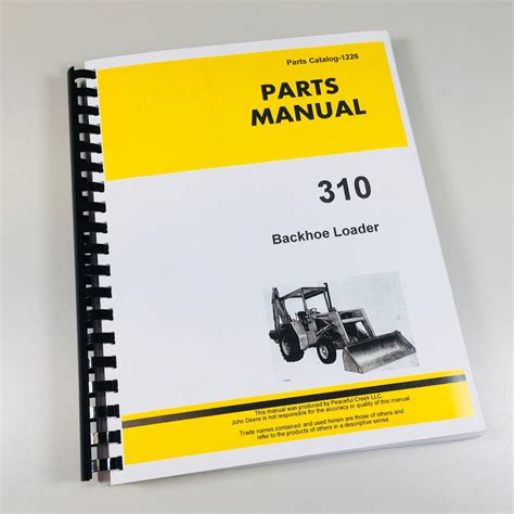 parts manual  john deere  tractor backhoe loader catalog assembl