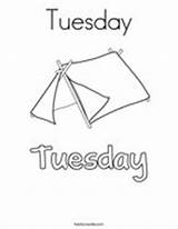 Tuesday Coloring Today Practice Writing Word Print Twistynoodle sketch template