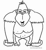 Coloring Pages Monkey Gorilla Color Animal Printable Clipart Kids Monkeys Animals Sheets Found Realistic sketch template