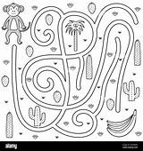Maze Coloring Kids Game Children Alamy sketch template