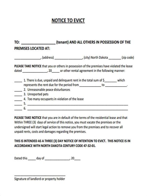 eviction notice  printable