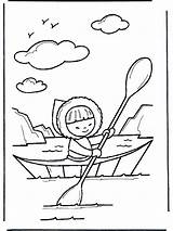 Eskimo Coloring Pages Canoe Esquimal Canoa Funnycoloring Advertisement sketch template