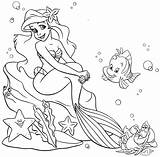 Mermaid Coloring Pages Little Print Year Olds sketch template