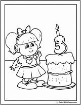 Birthday Coloring Girl Pages Happy Sheets Party Pdf Printable Third Customizable Colorwithfuzzy Getdrawings Hat sketch template