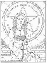 Pages Adult Wiccan Sheets Coloringideas Sorceress sketch template