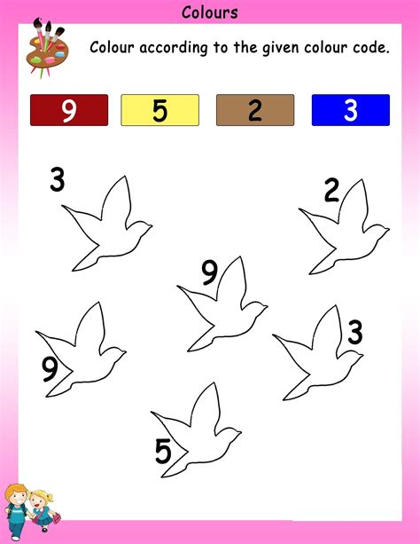 learning colours worksheet  nursery printable educative printable