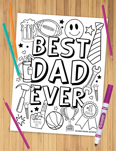 dad  coloring sheet coreypaigedesigns