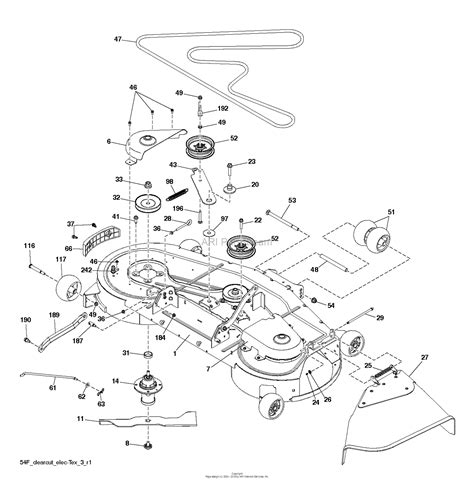 husqvarna ts xd    parts diagram  mower deck cutting deck