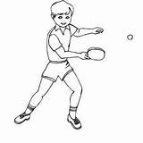 Ping Pong Coloring Pages Playing Getcolorings Boy sketch template