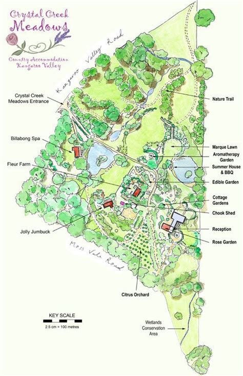 property overview map nature trail edible garden wetland summer house cottage garden