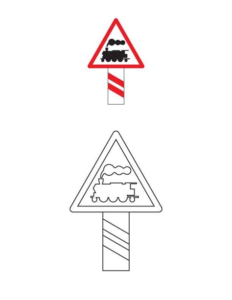 unguarded railway crossing traffic sign coloring page traffic signs