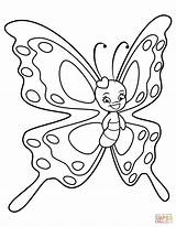 Butterfly Cute Drawing Coloring Getdrawings sketch template