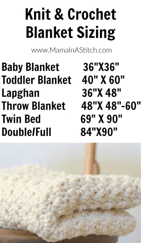 knit crochet blanket sizing guide mama   stitch