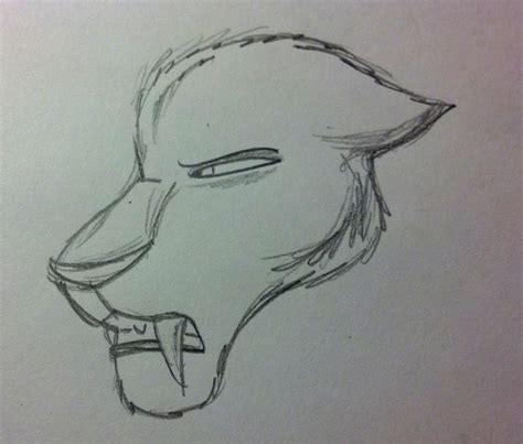 saber toothed tiger head sketch  theenchantedpanda  deviantart