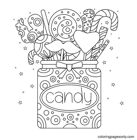 candy jar coloring page