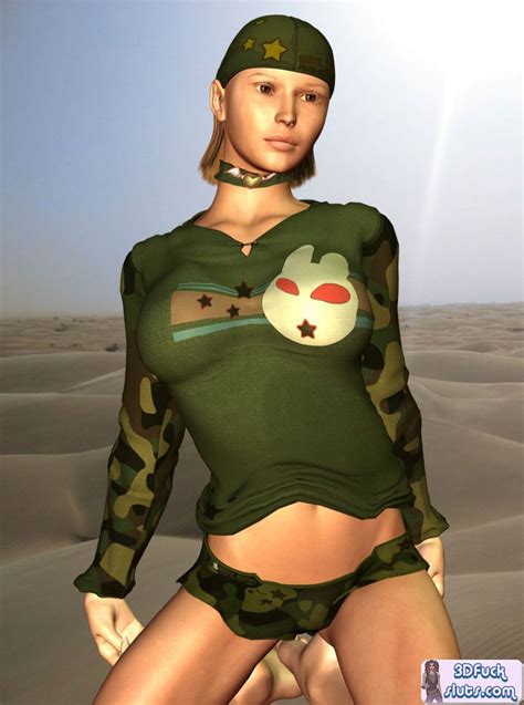 military dresses busty anime babe gives various pose in desert asian porn movies