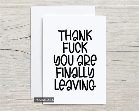 funny leaving card  work colleague rude leaving card  etsy