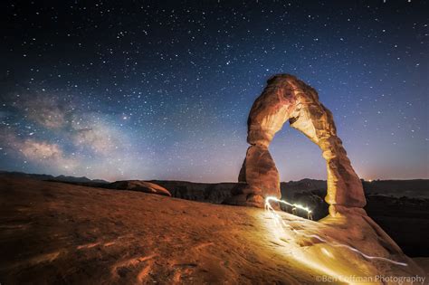 Star Photography Featuring Delicate Arch Arches National Park