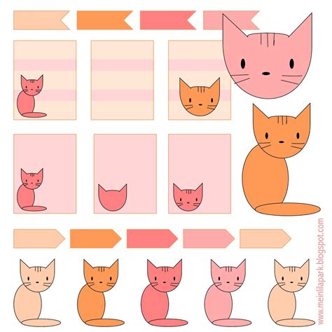 Free Printable Cat Planner Stickers Ausdruckbare