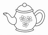 Teapot Coloring Tea Pot Printable Template Pattern Printablee Patterns Cup Via sketch template