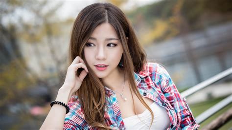 1920x1080 1920x1080 model brunette asian girl depth of field