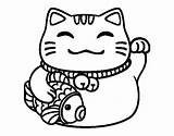 Neko Maneki Coloring Drawing Gato Cat Abundance Lucky La Line Pages Para Suerte Chino Dibujos Coloringcrew Google Gatos Japoneses Tattoo sketch template