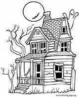 Coloring House Halloween Haunted Pages Houses Scary Print Drawing Sheets Colouring Cartoon Kids Color Simple Cliparts Clipart Printables Mansions Mansion sketch template