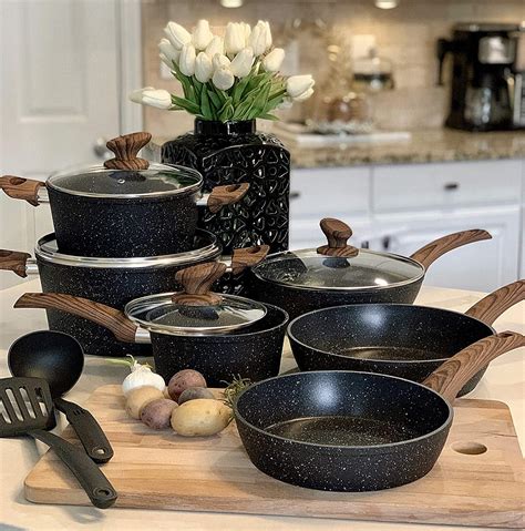 mf studio  piece nonstick cookware sets dishwasher safe induction kitchen cooking pots
