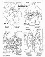 Mysteries Rosary Joyful Luminous sketch template