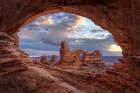 turret arch  north window arch arches np utah oc  rearthporn