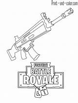 Fortnite Coloring Pages Scar Royale Battle Assault Rifle Print Color Colouring Sheets Weapon Malvorlagen Für Nerf Bilder Ausmalbilder Choose Board sketch template