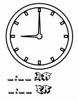 Clock Nine Intervals Minute Kids Pages Coloring sketch template