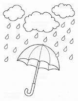 Umbrella Rainy Kolorowanka Parasol Regenschirm Kolorowanki Raining Wyklejania Kolorowania sketch template