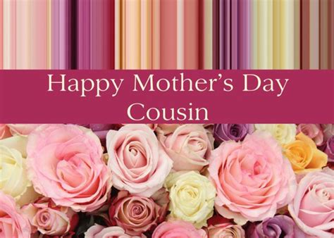 cousin happy mothers day pastel roses stripes card