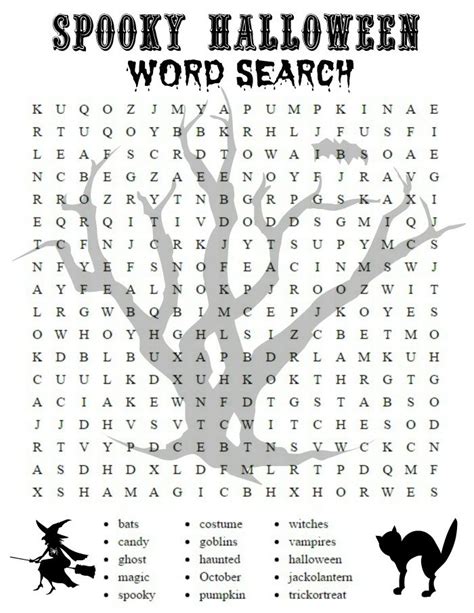 printable halloween activity sheets word search  crossword puzzle