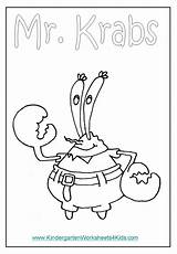 Coloring Spongebob Pages Gary Mr Krabs Word Search Popular sketch template