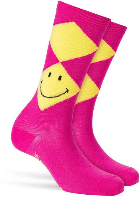 Burlington Argyle Smiley Socks