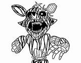 Foxy Coloring Nights Five Pages Terrifying Freddy Freddys Coloringcrew Popular sketch template