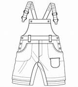 Flat Fashion Overalls Baby Template Boy Drawing Sketch Sketches Technical Boys Kids Clothes Jeans Vector Flats Drawings Clothing Salopette Coloring sketch template