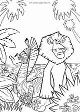 Coloring Pages Madagascar Cartoon Character Color Printable Sheets Kids Found sketch template