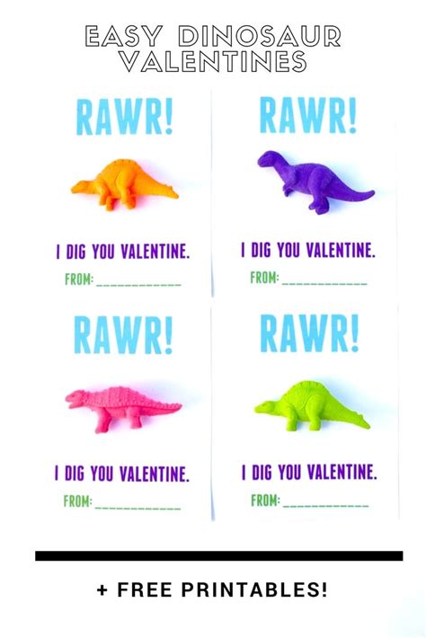 dinosaur valentine  printable  printable templates
