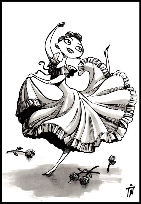 inktober  flamenco dancer  teeyu  deviantart
