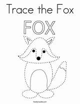 Fox Trace Coloring Twistynoodle Tracing Worksheets sketch template