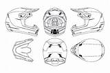 Helmet Motocross Template Blueprint Motorcycle Bike 3d Modeling Blueprints Cgfrog Coloring sketch template