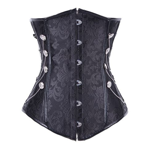 2017 black steampunk underbust corset sexy gothic clothing corsets and