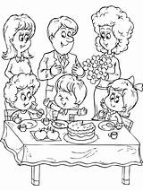 Coloring Family Pages Clipart Birthday Party Colouring Preschool sketch template