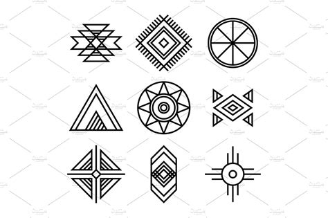 native american indians tribal symbols illustrations creative market